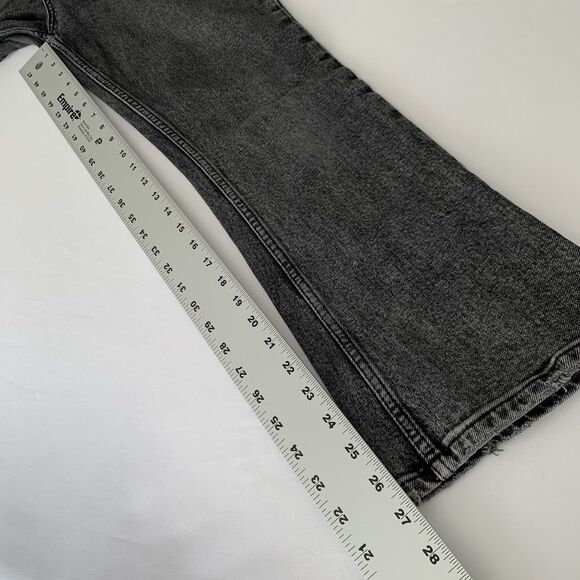 Anine Bing Lara Jean 29 Charcoal Black Ankle Kick Flare High Rise Button Luxury - Picture 13 of 14